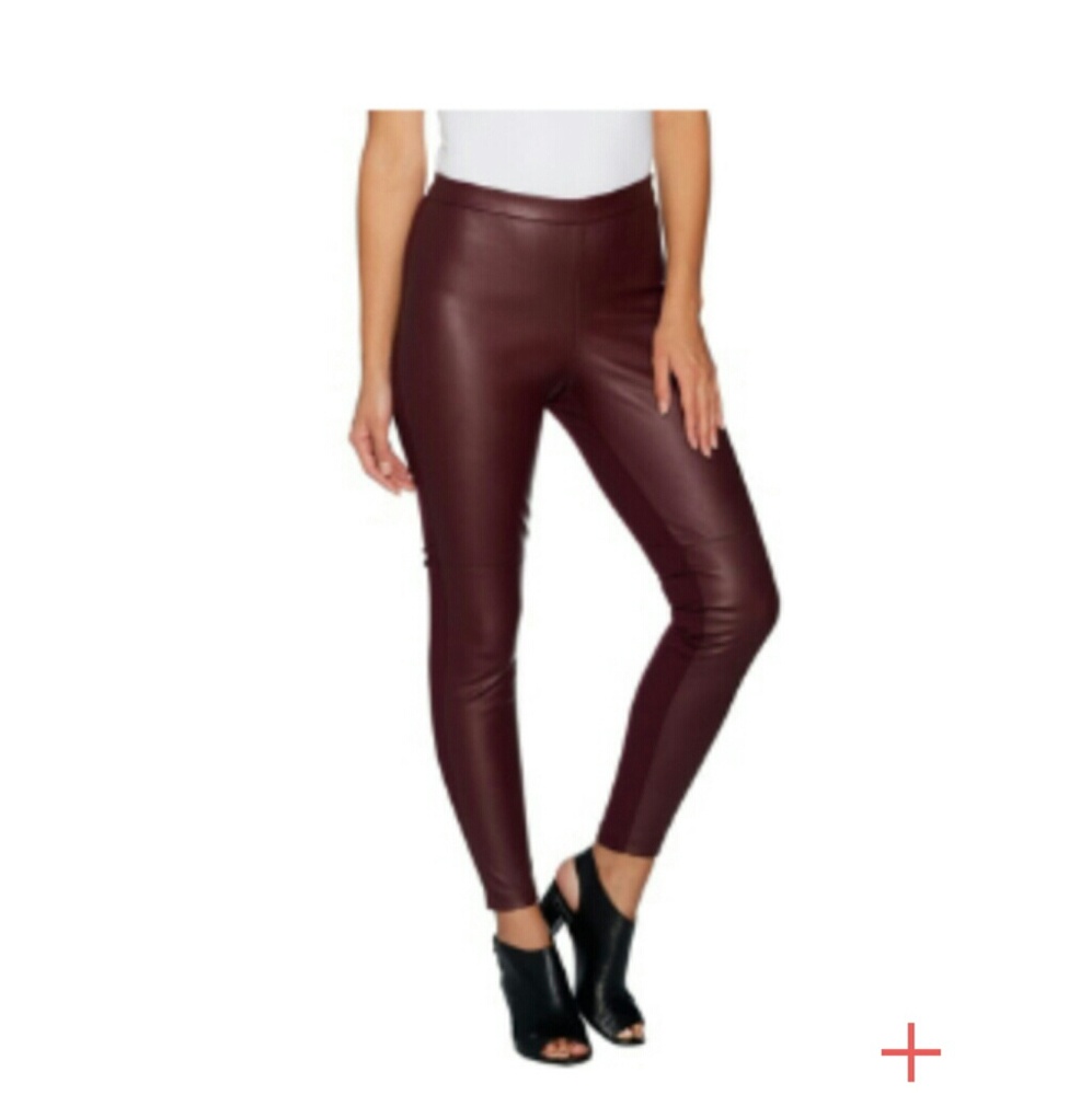 H by Halston Faux Stretch Leather Pants